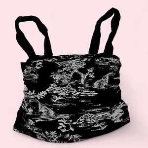 Free people Black and White Patterned Tank Top